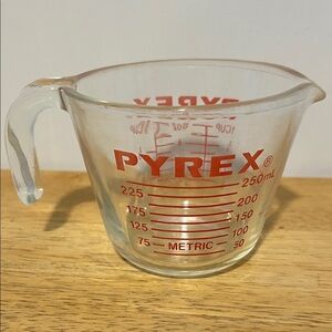 Pyrex Glass Measuring Cup with Red Markings